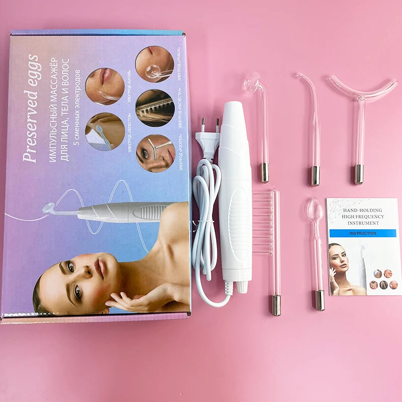 Hot Selling 30W High Frequency Facial Treatment Machine Unleashing the Power of 7-Tube Enhanced Derma Wand Electrotherapy Peaceful Pleasures Health and Wellness