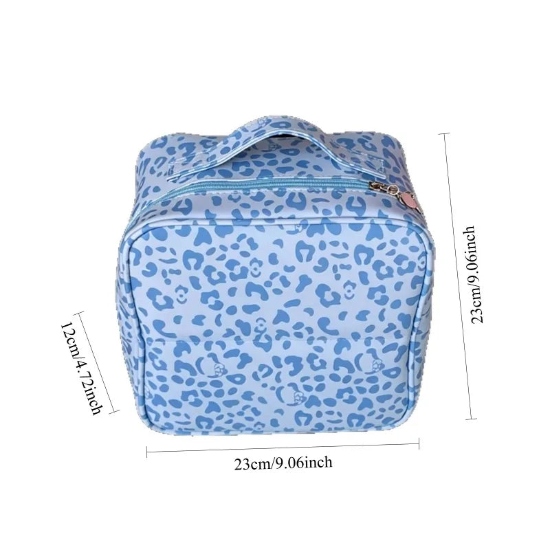 Hot Leopard Print Hanging Toiletry Bag Large Capacity Stand-Up Makeup Cosmetic Organizer Multifunctional Travel Cases Peaceful Pleasures Health and Wellness