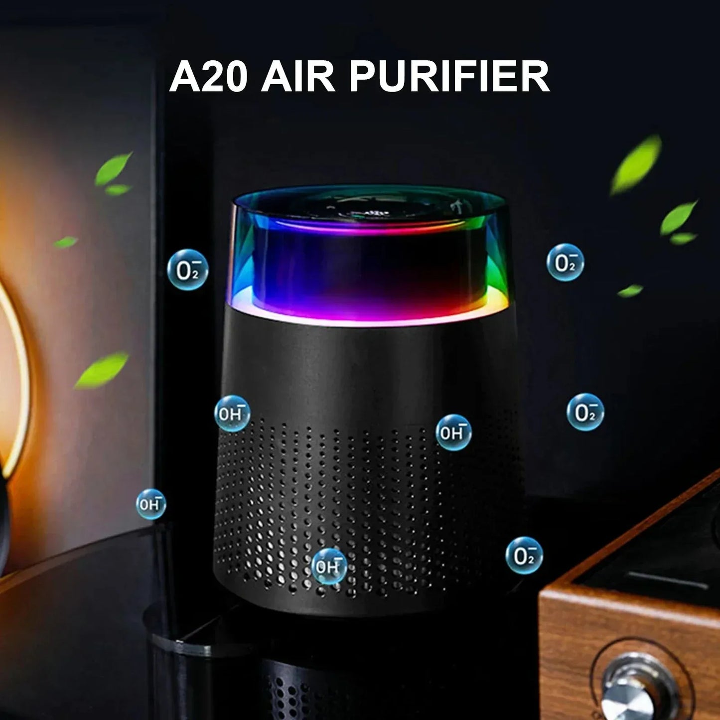 Mini Desktop Air Purifier with HEPA Filter Negative Ion Odor Removal Low Noise for Home Office Car Use Peaceful Pleasures Health and Wellness
