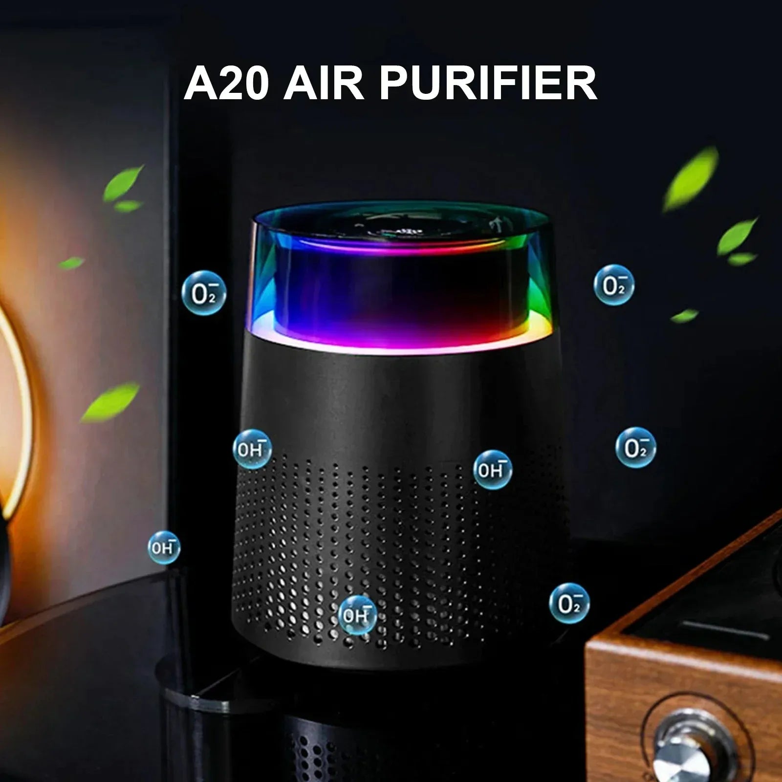Mini Desktop Air Purifier with HEPA Filter Negative Ion Odor Removal Low Noise for Home Office Car Use Peaceful Pleasures Health and Wellness