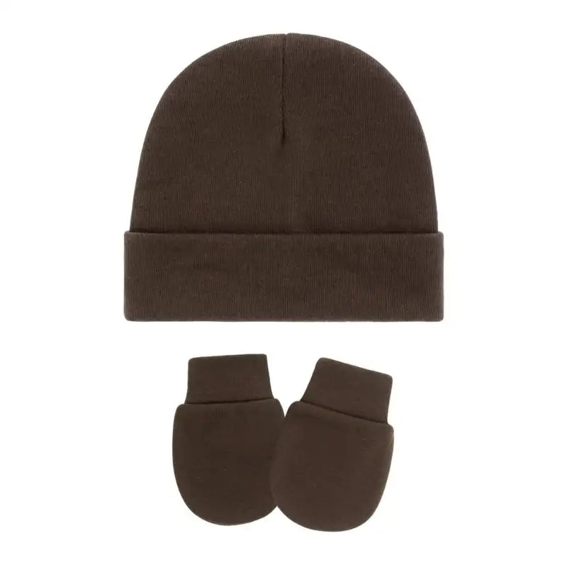 Cotton Newborn Baby Hat & Mittens Set – Soft Knit, 0–12 Mo