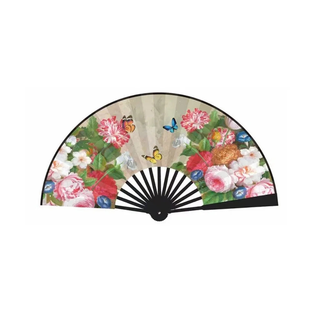 Chinese Silk Folding Hand Fan – Handmade Flower Dance Fan Gift