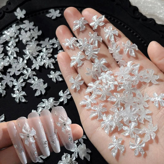 3D White Daisy Flower Nail Charms | Flat Back Resin Art Decor Nail Art Charms Peaceful Pleasures Health and Wellness