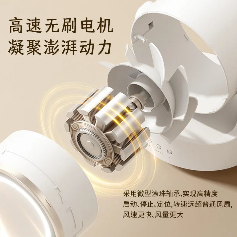 Bladeless Makeup Fan with Fill Light & Beauty Mirror