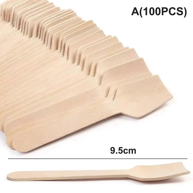 Disposable Wooden Cutlery Set 50/100pcs | Eco-Friendly Utensils Disposable Wooden Cutlery Peaceful Pleasures Health and Wellness 100PCS A