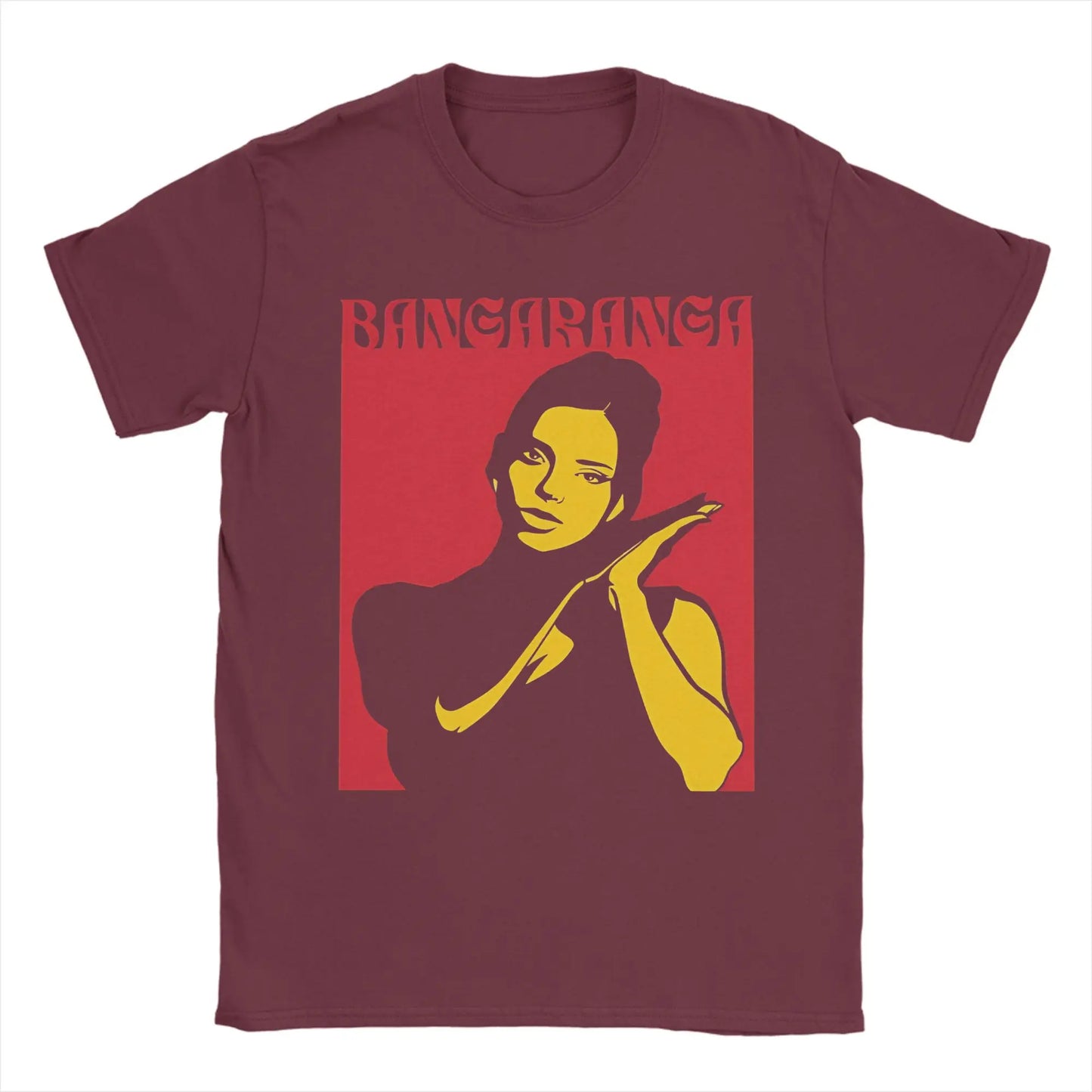 Men T-Shirts Bangaranga Funny Cotton Tees Short Sleeve Bulgaria DARA Eurovisions 2026 T Shirt Crew Neck Tops Gift Peaceful Pleasures Health and Wellness Burgundy 4XL