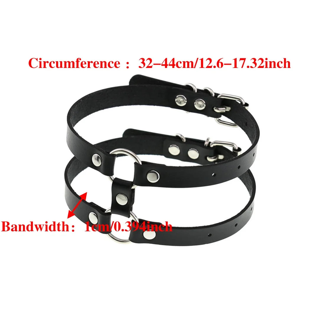YK2 Women Sexy Fashion PU Leather Collar Gothic Street Erotic Bdsm