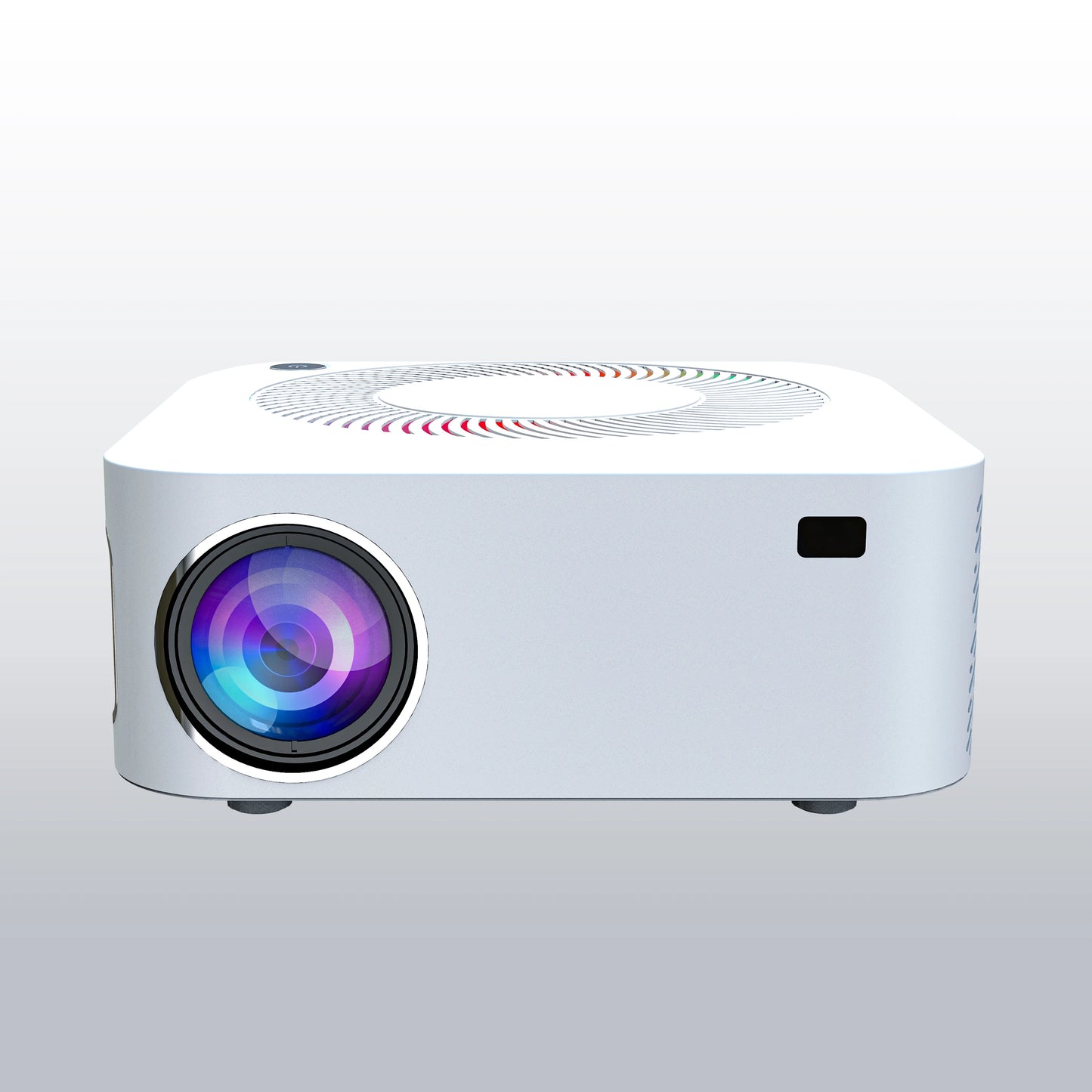Home Cinema Portable Projector Support 4K Portable Projector HD Manual Focus Keystone Correction BT5.0 WIFI Movie Home Cinema Peaceful Pleasures Health and Wellness White US Plug