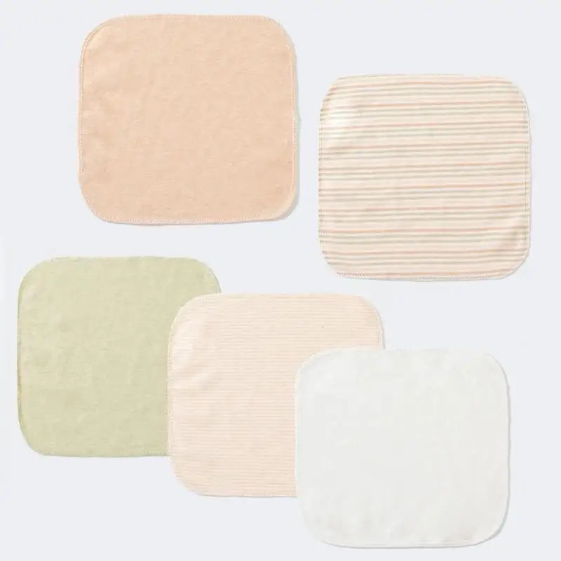 5-Pack Baby Cotton Handkerchief Bibs | Soft Infant Face Towels