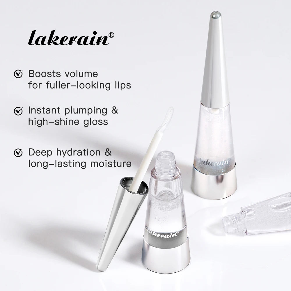 Lakerain Lip Plumper Deep Hydration Long-Lasting Nourishment High-Shine Gloss Shining Voluminous Finish Lip Moisturizing Liquid Peaceful Pleasures Health and Wellness