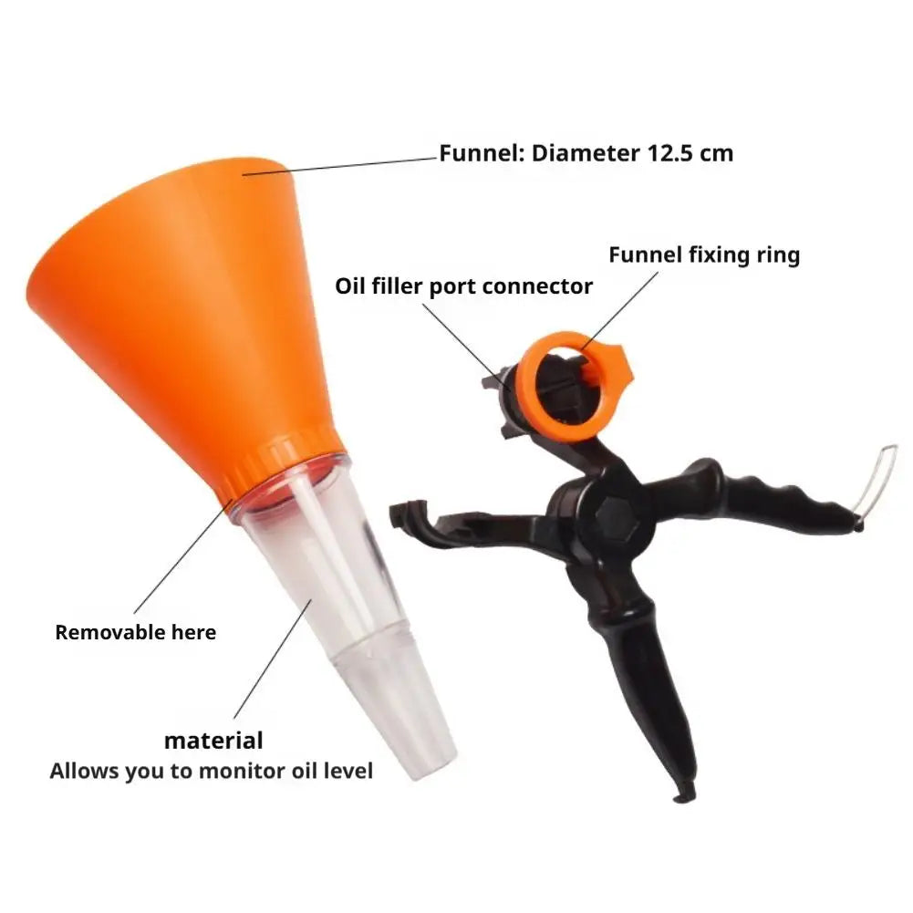 Universal Self‑locking Car Oil Filling Funnel Adjustable Clamp Engine Oil Change Funnel Leak‑proof Oil Change Equipment Tool Peaceful Pleasures Health and Wellness