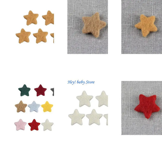Wool Felt Star Beads Baby Photo Props – 5 Pack, 10 Colors Baby Photo Props Peaceful Pleasures Health and Wellness