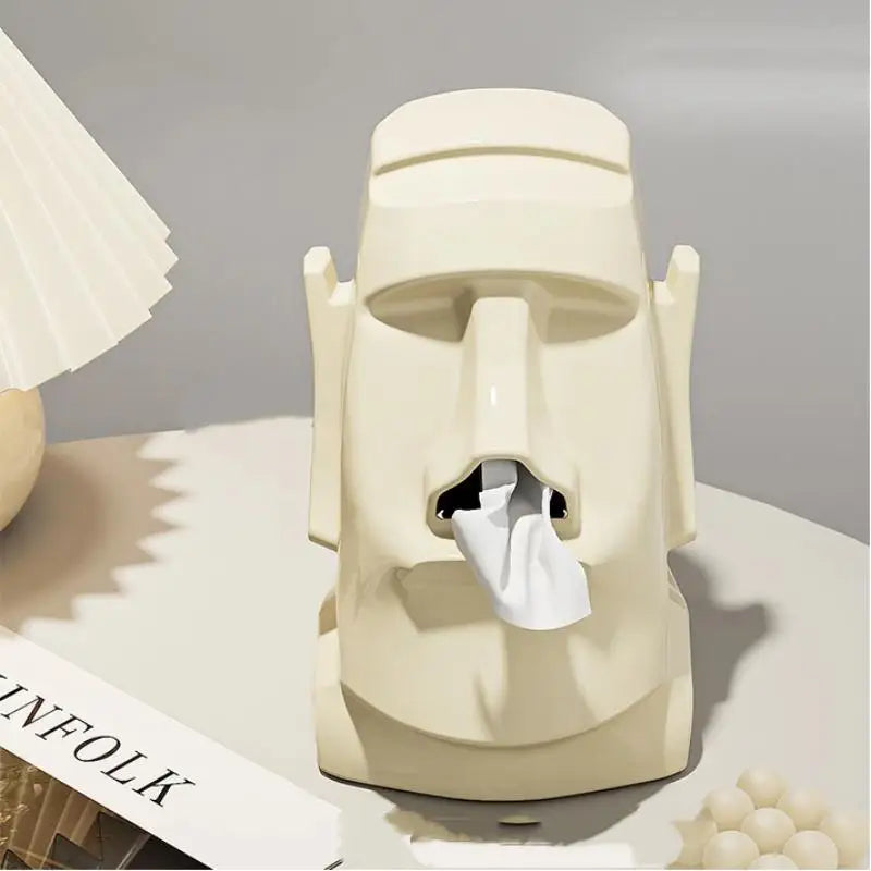 Stone Statue Tissue Box & Headphone Stand | Desk Organizer