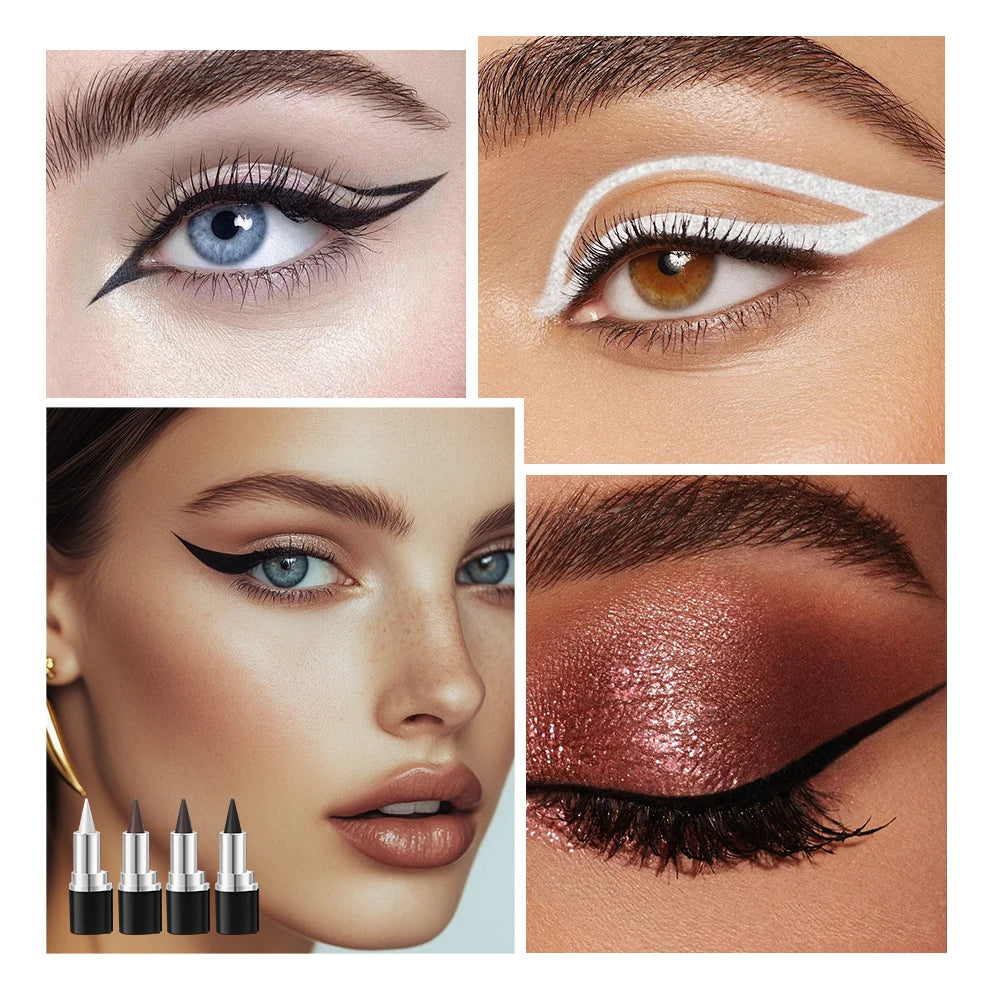 Eyeliner Creamy textureLong Lasting Waterproof Matte Black Silver Brown Eye Liner Pen Make Up For Women Cosmetic Peaceful Pleasures Health and Wellness