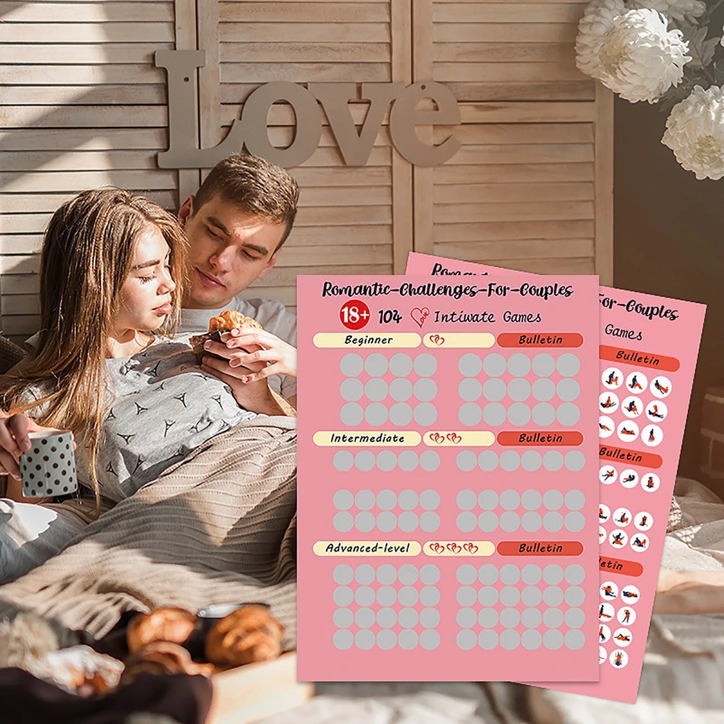 100 Dates Scratch Off Poster – Couples Date Night & Valentine Gift