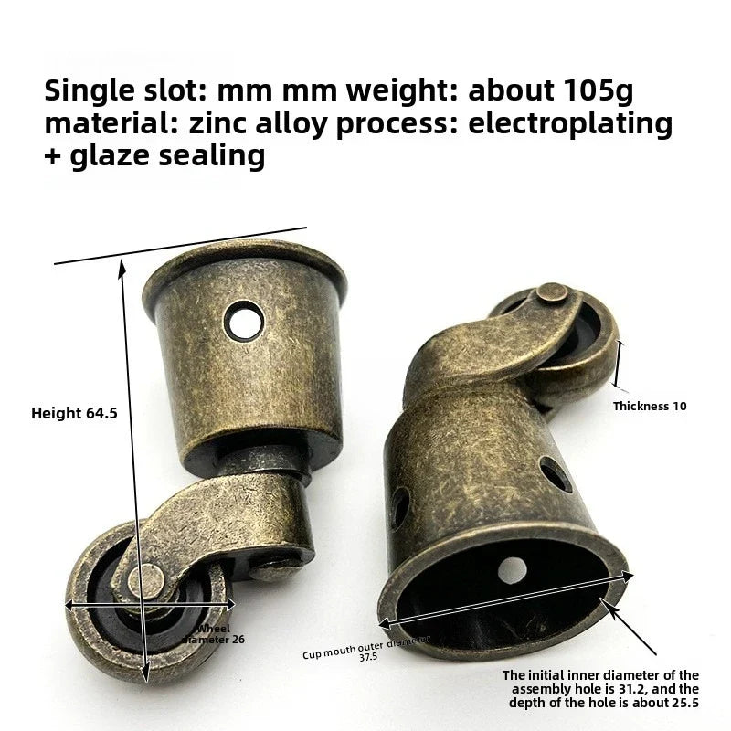 Brass Furniture Caster | Universal Piano & Sofa Wheel Roller