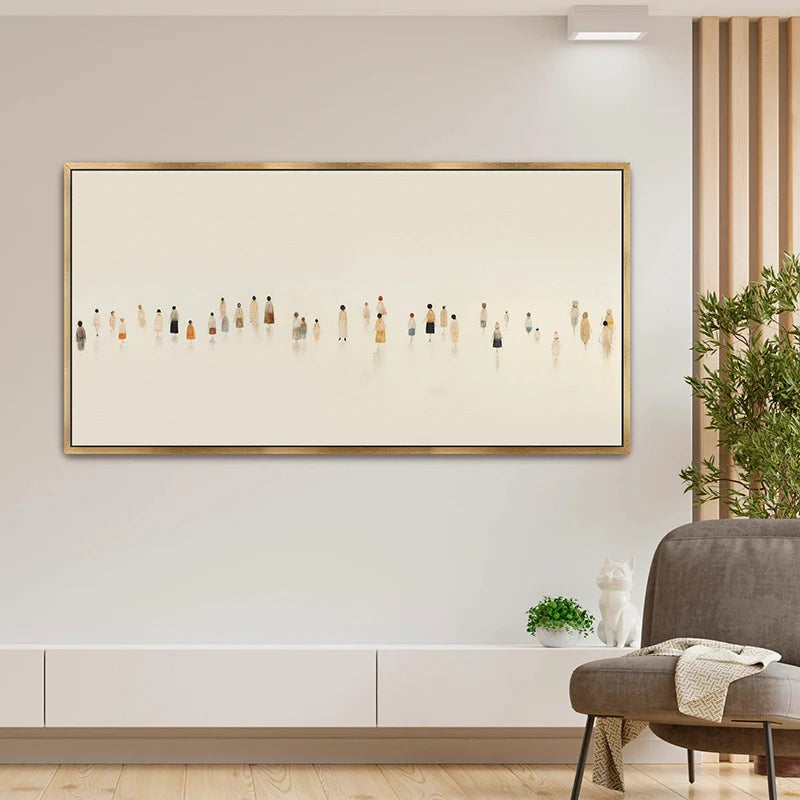 Minimalist Color Abstract Print, Wide Horizontal Canvas, Minimalist Fine Art Poster, Simple Oil Painting Effect, Gallery Decor Peaceful Pleasures Health and Wellness