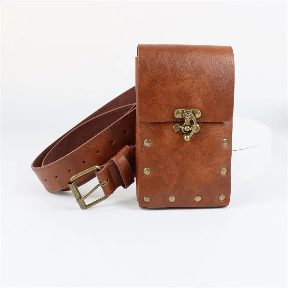 Medievalcosplayleather Belt Copper Coin Waist Bag Renaissance Dress