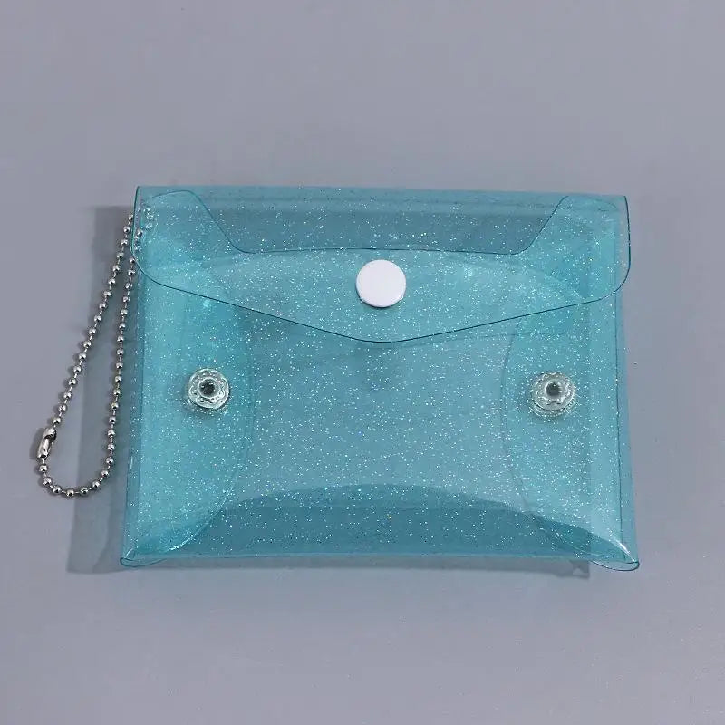 Mini Glitter PVC Clear Keychain Coin Purse & Card Wallet