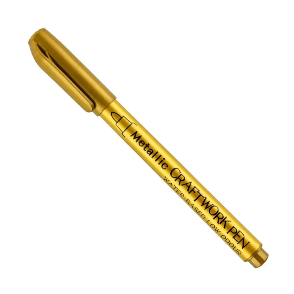 Ink Is Shiny Metallic Marker Pens Not Fade Long-lasting Paint Marker Pens Permanent Waterproof Resin Mold Pen Rock Painting Peaceful Pleasures Health and Wellness golden-hard tip