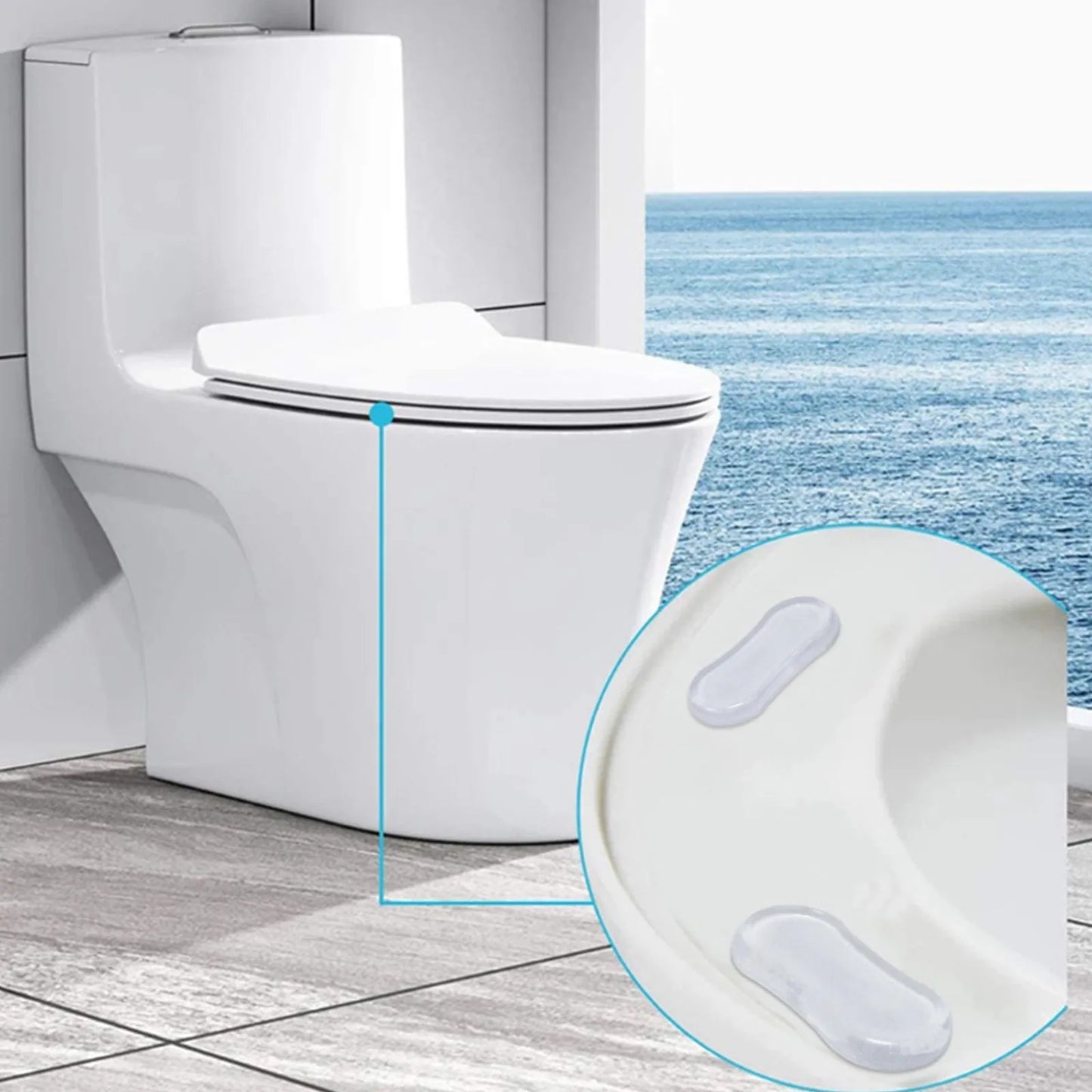 Durable Silicone Toilet Seat Bumper 5 PCS Strong Adhesive Toilet Seat Buffer Pad Shock-Proof Bathroom Accessories Peaceful Pleasures Health and Wellness