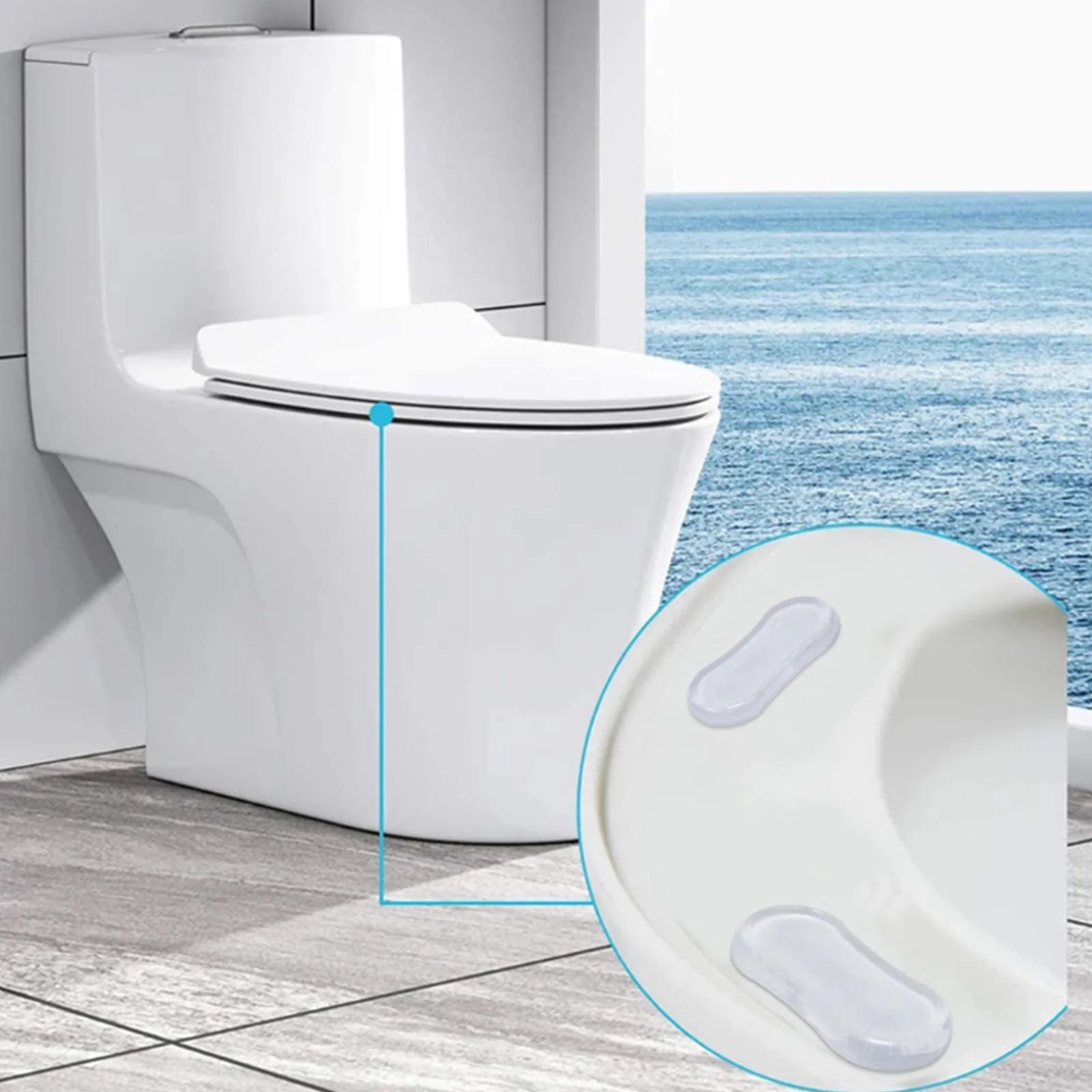 Durable Silicone Toilet Seat Bumper 5 PCS Strong Adhesive Toilet Seat Buffer Pad Shock-Proof Bathroom Accessories Peaceful Pleasures Health and Wellness