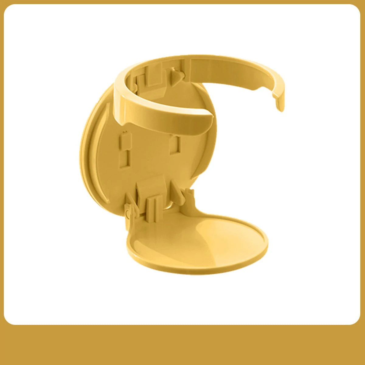 1Pcs No Punching Folding Cup Holder Office Desk Cabinet Door Coffee Storage Rack Home Dormitory Wall Mounted Cup Holder Peaceful Pleasures Health and Wellness Yellow