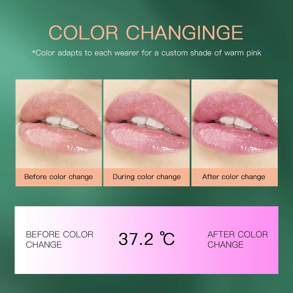PH Adaptive Color Lip Oil Instant Glass Shine Plumping Finish Iridescent Shine Lip Oil Long-lasting Hydration Smooth Lip Care Peaceful Pleasures Health and Wellness