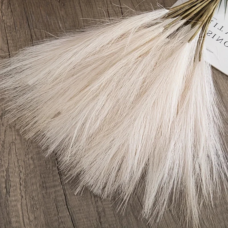 10-Pack Faux Pampas Grass Stems | Boho Farmhouse Vase Decor