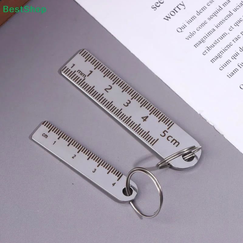 Mini Stainless Steel Ruler Keychain | Portable 1–5cm Measuring Tool