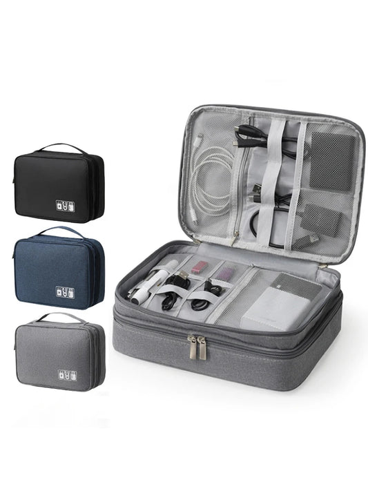 Multifunctional Digital Bag Data Cable Headphones Hard Drive Power Supply Digital Handbag Electronic Accessory Storage Bag Peaceful Pleasures Health and Wellness