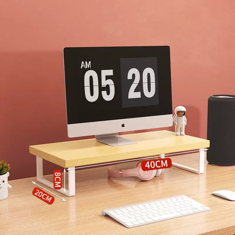 Wood Monitor Riser Shelf & Desk Organizer Stand 30/40/50cm