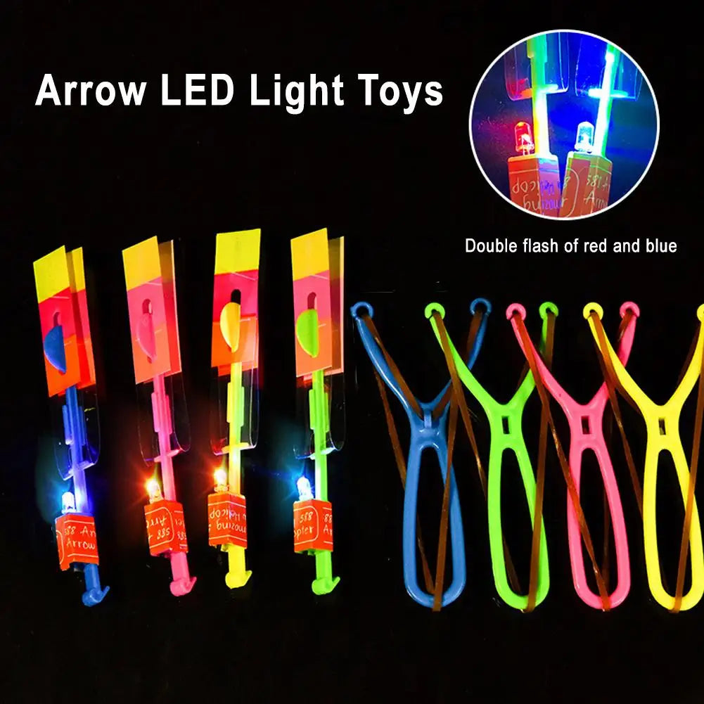 10pcs LED Light Rockets with Slingshot Launchers Peaceful Pleasures Health and Wellness 10pcs random COLOR