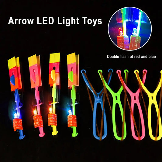 10pcs LED Light Rockets with Slingshot Launchers Peaceful Pleasures Health and Wellness 10pcs random COLOR
