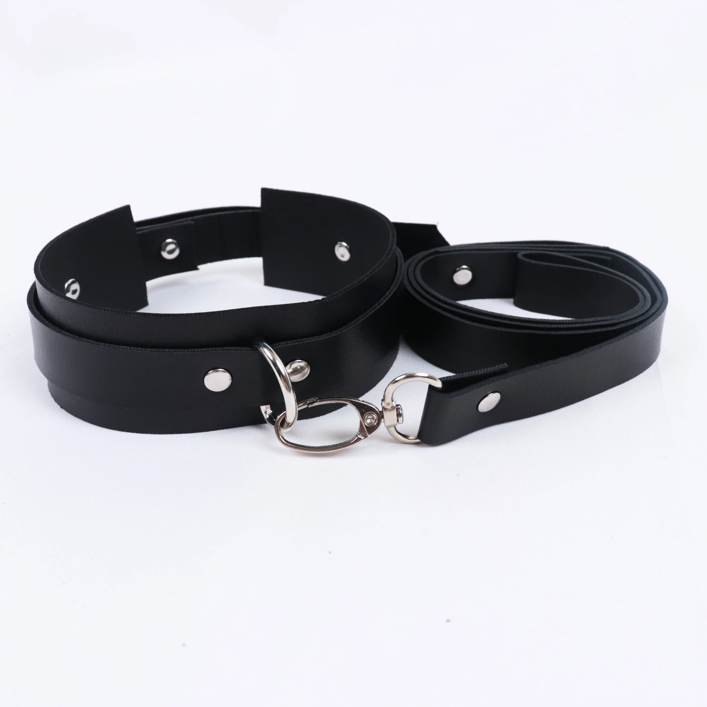 PU Leather Fetish Rope Collar Sexy Traction Bell Necklace Punk Tassel