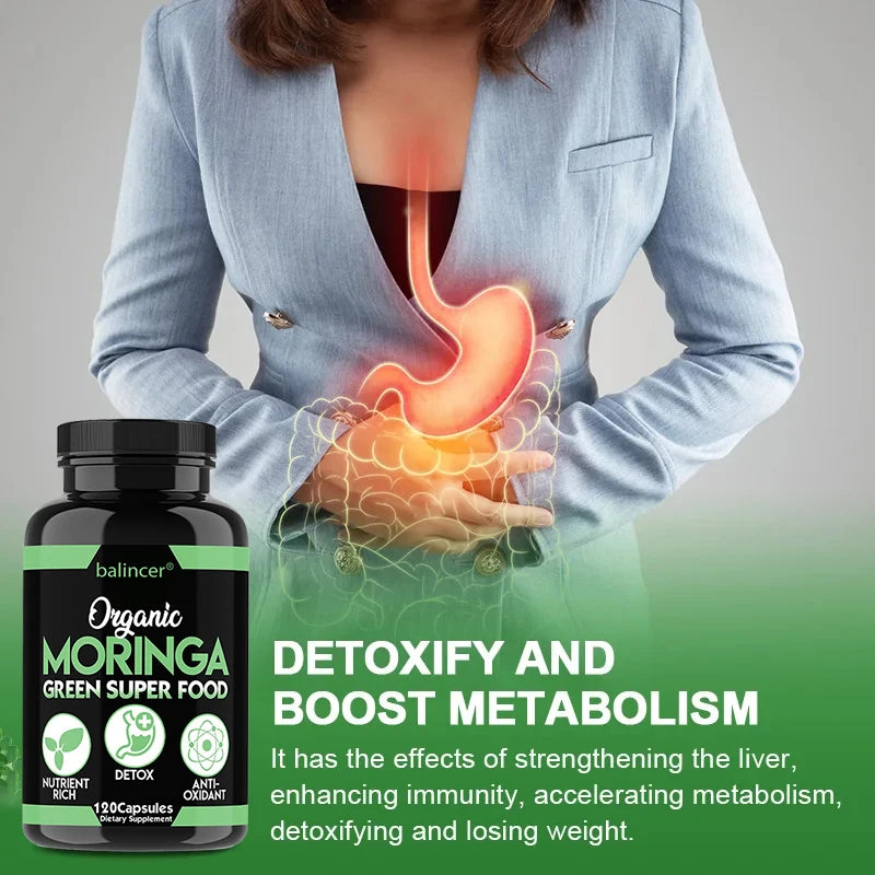 Nutritional Moringa Capsules - Moringa Supplement Capsules, Supports Energy, Skin Health, Gut Health, Antioxidants Peaceful Pleasures Health and Wellness