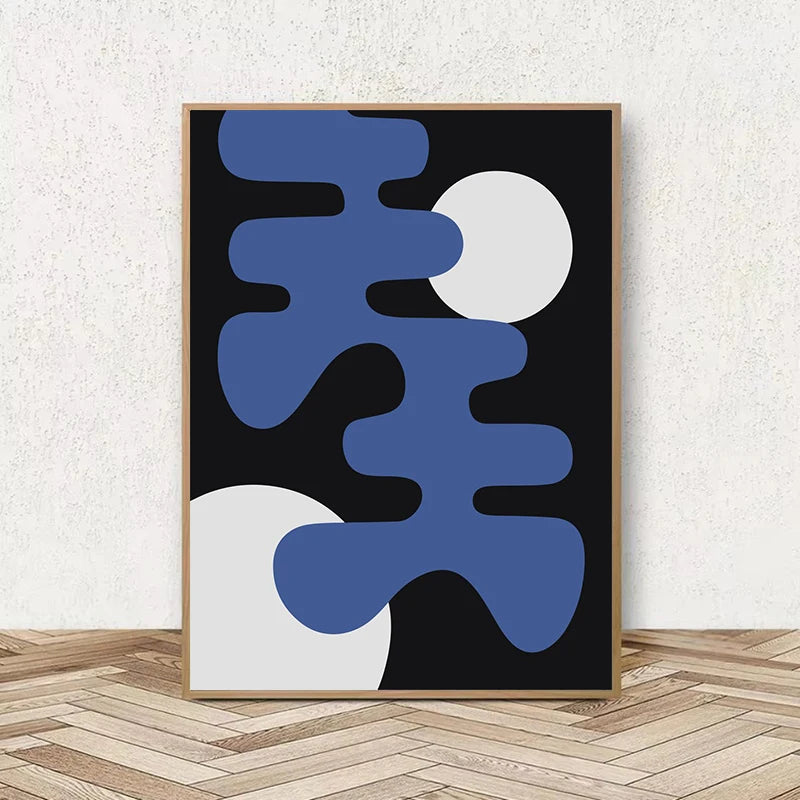 Retro Geometric Abstract Canvas Wall Art | Minimal Line Print