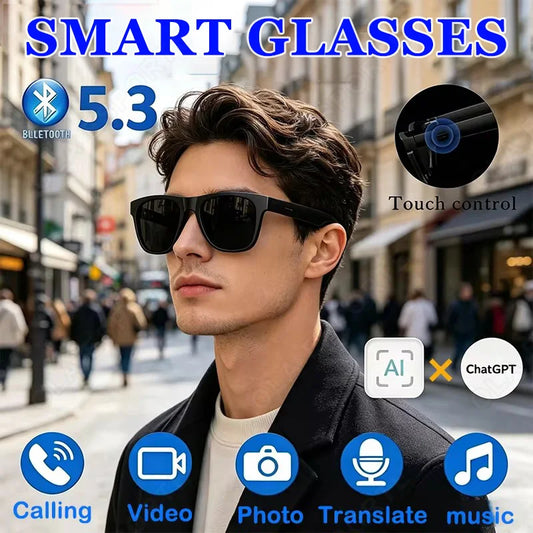 New Men's Smart Glasses Women's Bluetooth Glasses Voice Call Control Music UV Polarized Sunglasses Headphone Glasses Man 2026 Peaceful Pleasures Health and Wellness