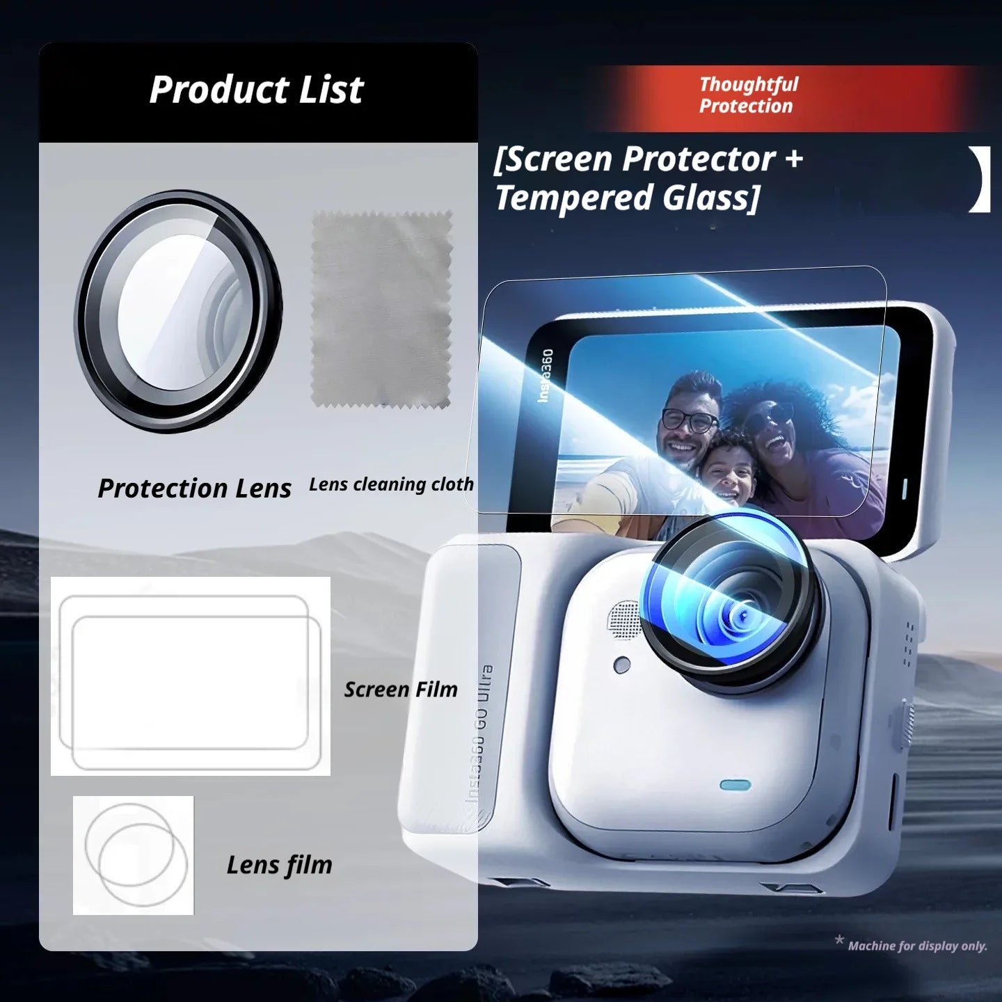 Insta360 Go Ultra Tempered Glass Lens Protector | Anti-Fog