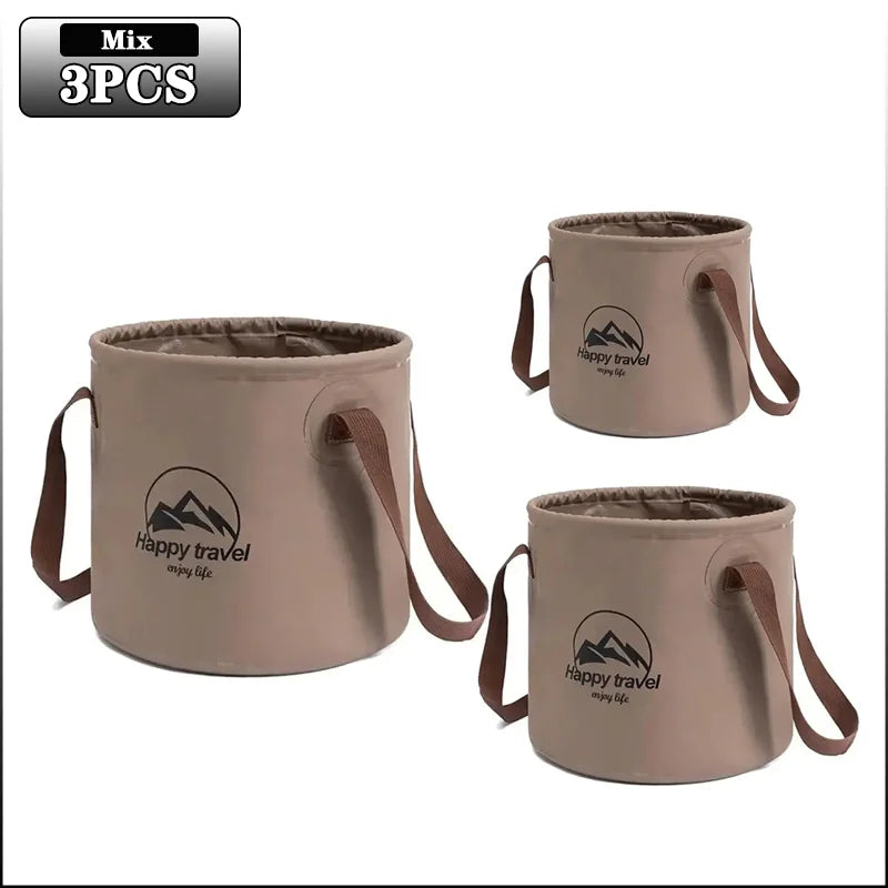 Folding Portable Bucket with Lid 5L 10L 20L | Camping Car Wash
