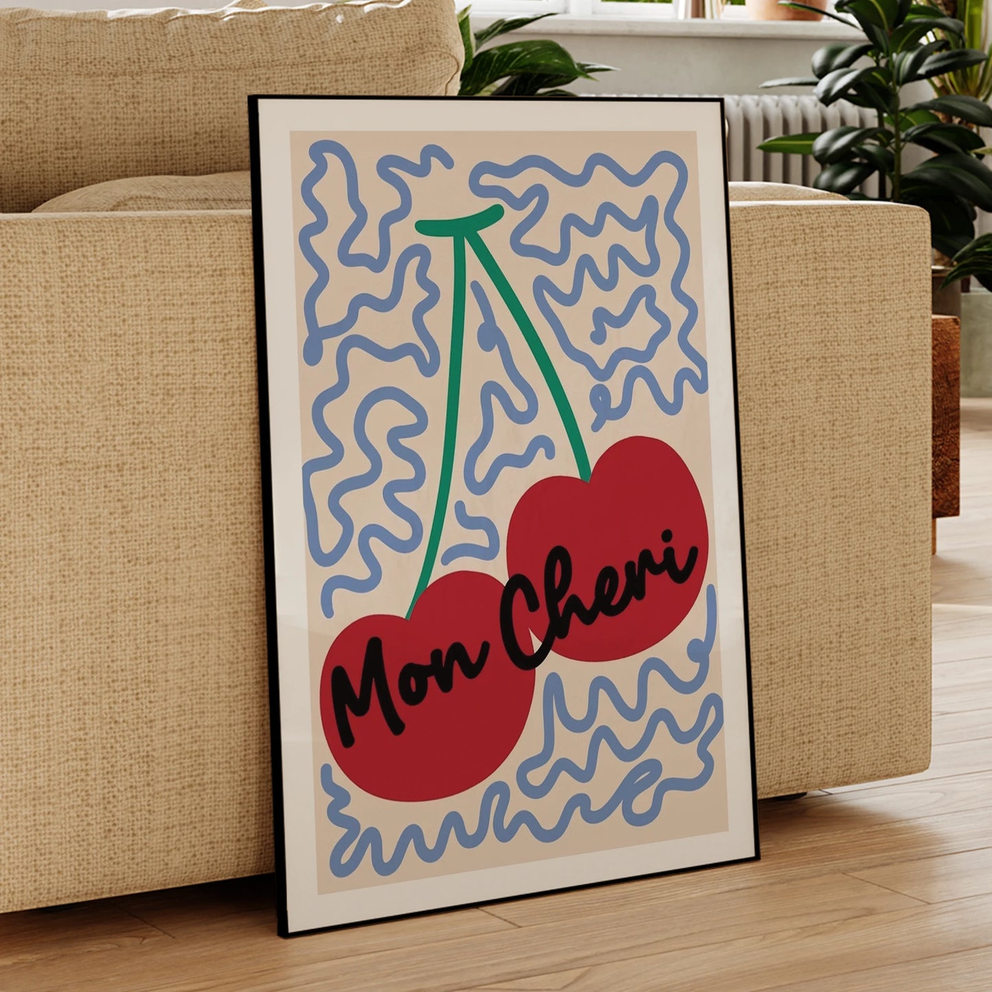 Mon Cheri Cherry Fruit Canvas Wall Art Print | Home Decor