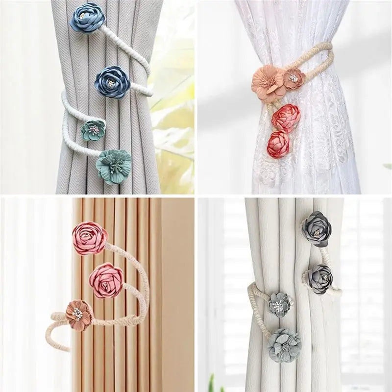 A36T-Flower Curtain Tie Curtain Buckle Versatile Living Room Punch-Free Tie Rope Suitable For A Variety Of Styles Peaceful Pleasures Health and Wellness