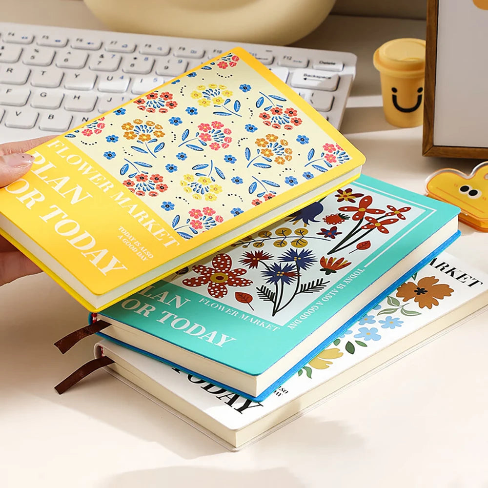 A6 Flower Handbook Blank Notebook Portable Daily Planning Beauty