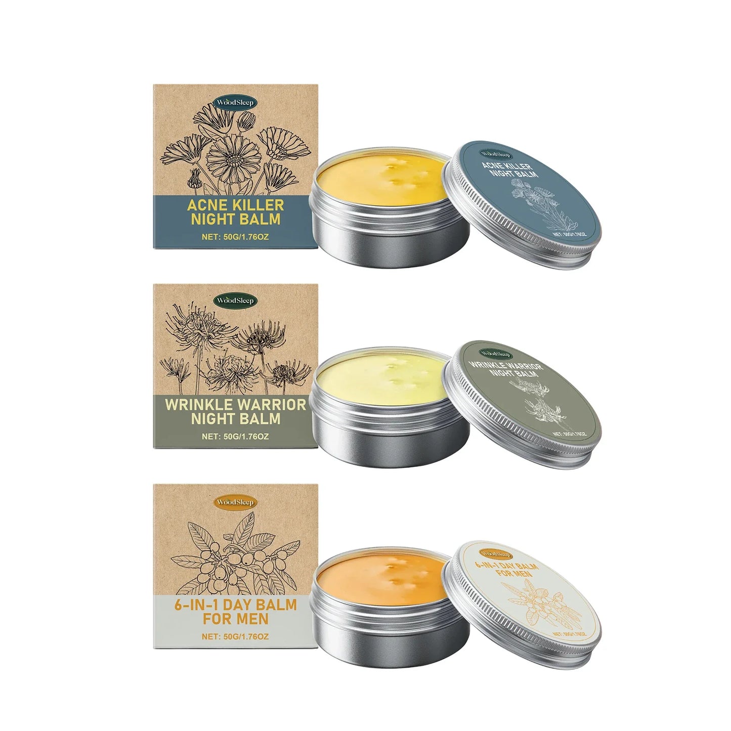 WOODSLEEP Acne Night Balm – Wrinkle, Dark Circle & Firming Cream