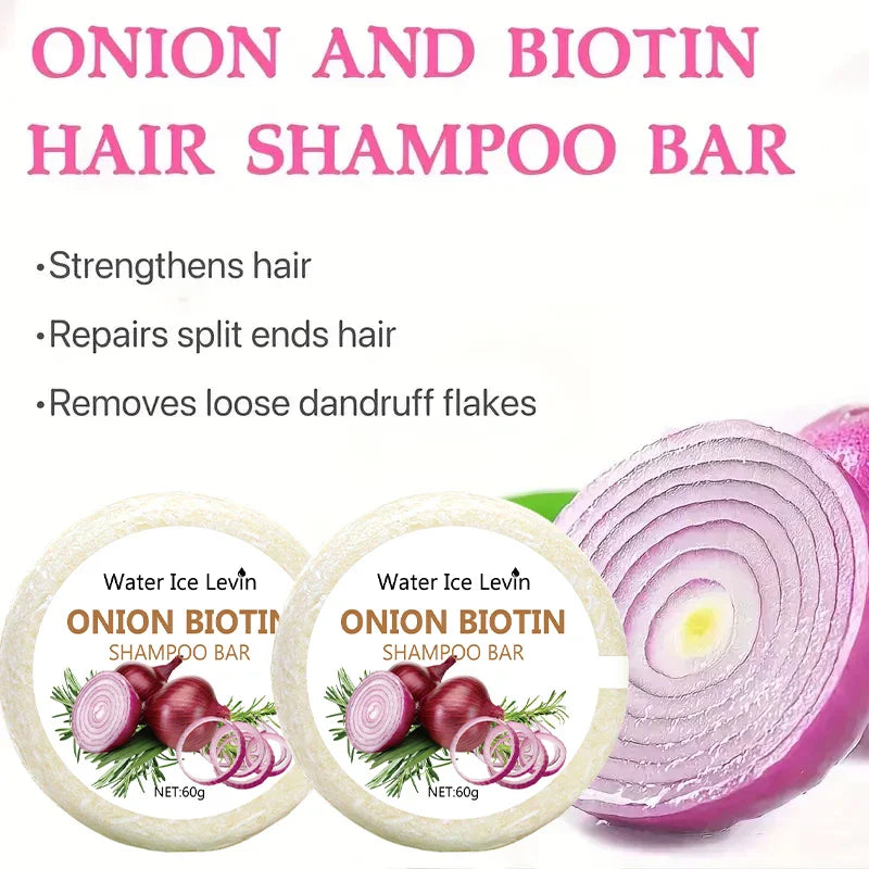 Onion & Biotin Shampoo Bar 60g – Rosemary, All Hair Types
