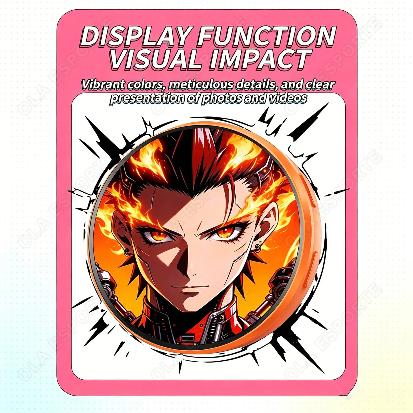 Electronic Badge HD Display Screen 1.50-inch HD Display Bluetooth 6.0 GIF Video Playback Touch Screen LED Audible Video Play Peaceful Pleasures Health and Wellness