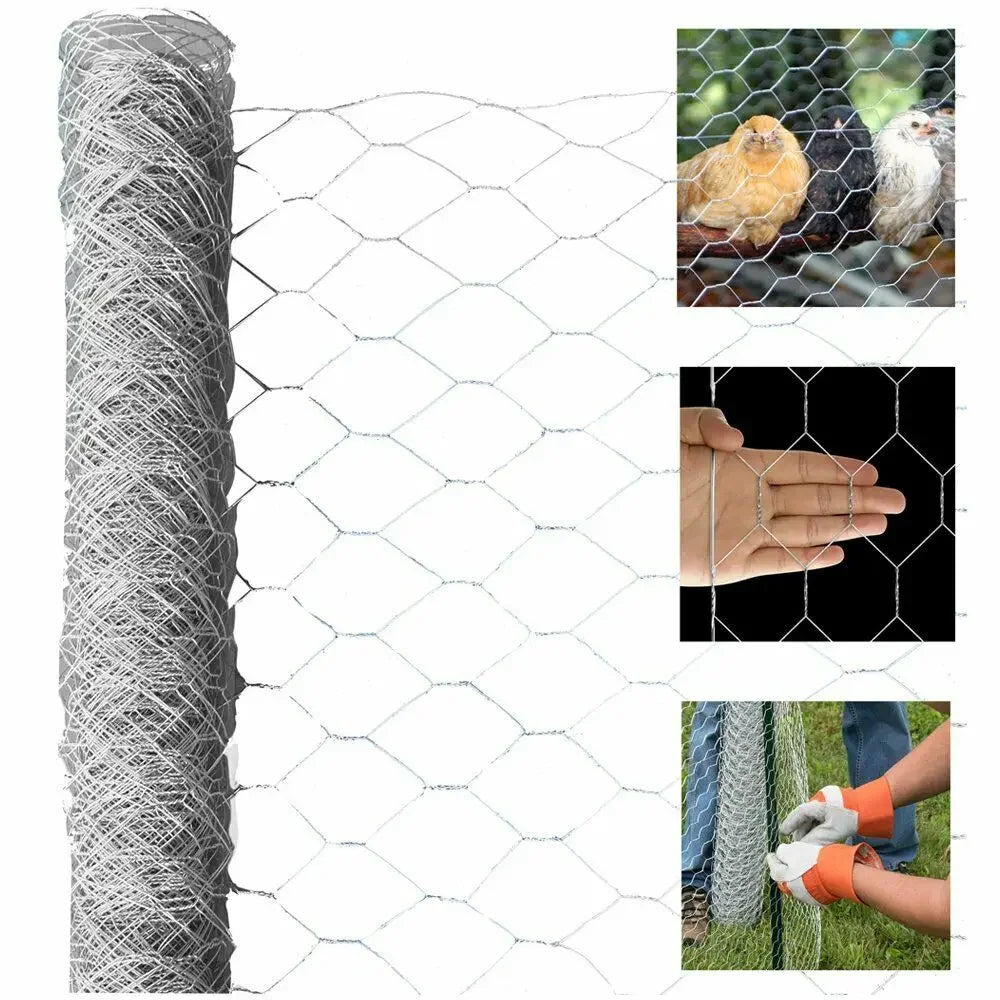 Hexagonal Chicken Wire Mesh Fence 35cm x 1M – Iron Netting