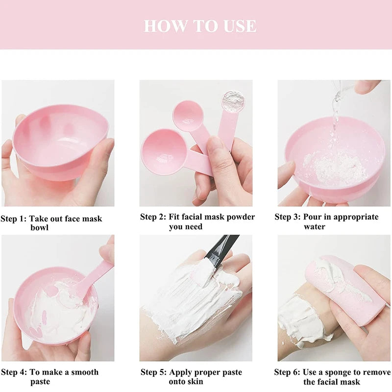 Mask Bowl and Stick Set, 9 Pieces DIY Tools Kit, Bowl, Lid, Brush, Stick, Spray Bottle, Soaking Bottle, Make Mask Easier Peaceful Pleasures Health and Wellness