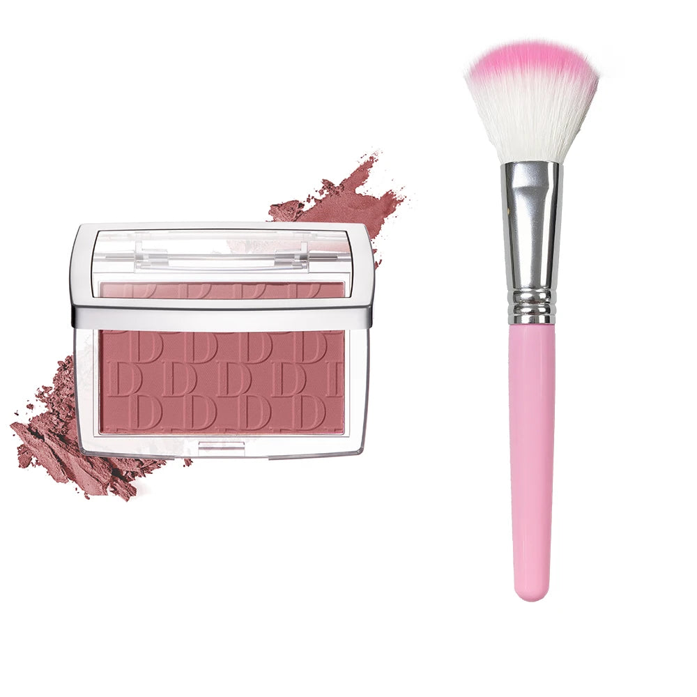 Matte Embossed Blush Palette & Brush – 6 Colors, Long-Lasting