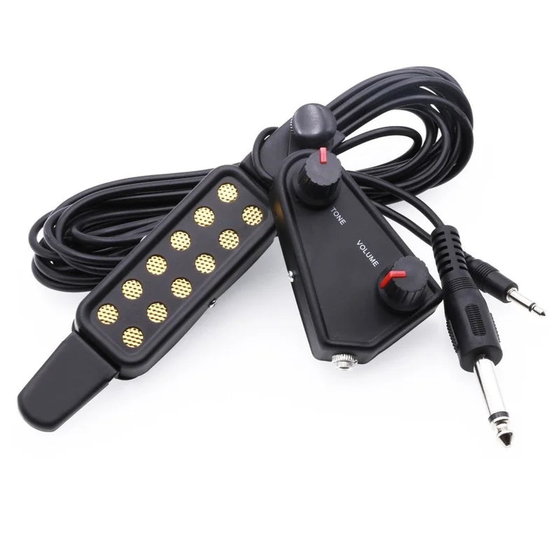 12-hole Acoustic Guitar Sound Hole Pickup Magnetic Transducer Tone
